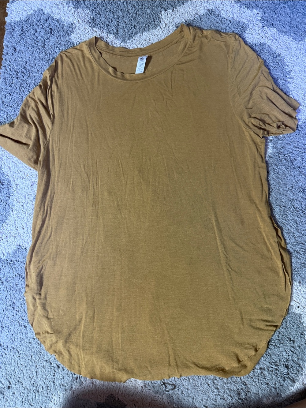 Alo Yoga Women’s Camel Soft Crew Neck Tee Size Medium